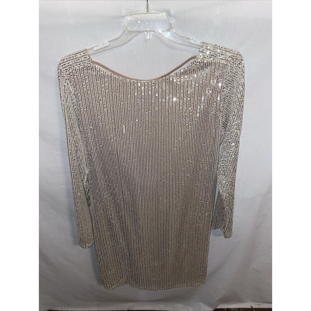 Nasty Gal Silver Sequin Midi Dress